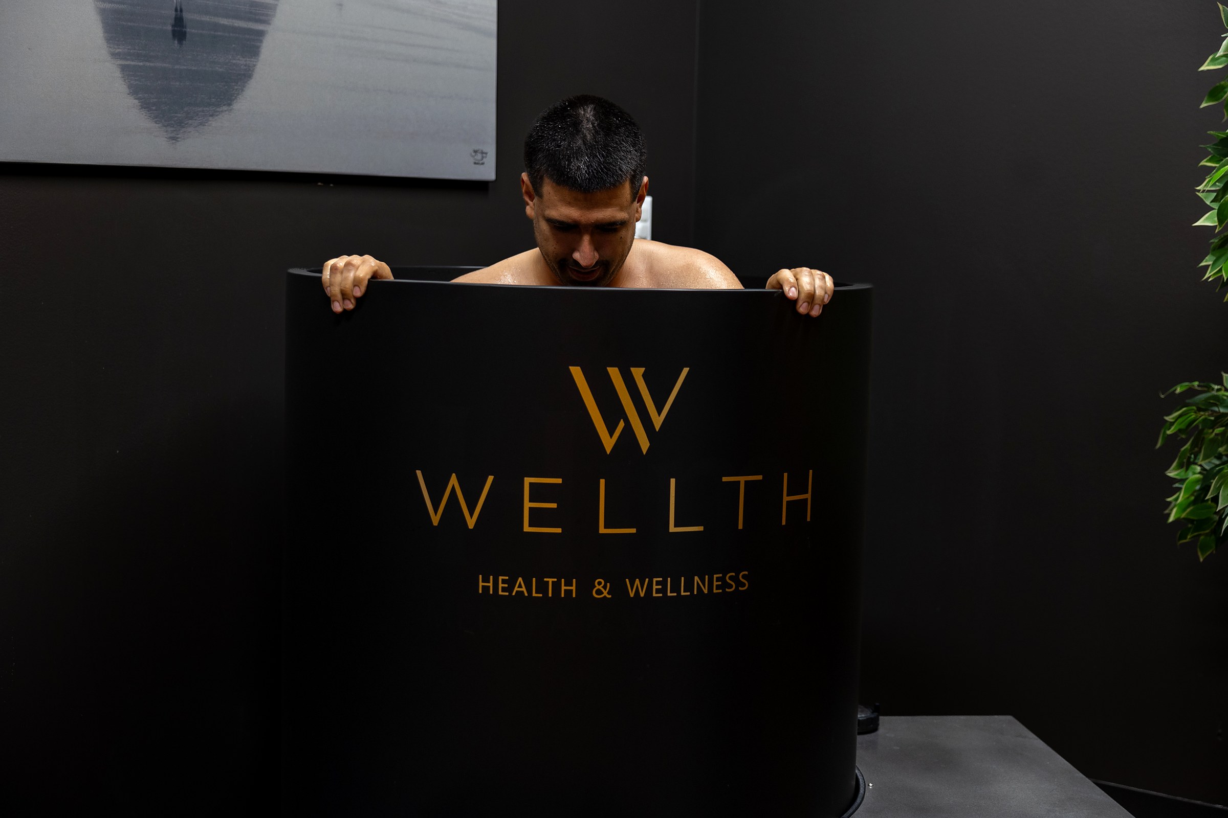 A member in the Wellth cold plunge